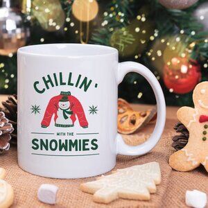 Chillin with the Snowmies Christmas White Mug